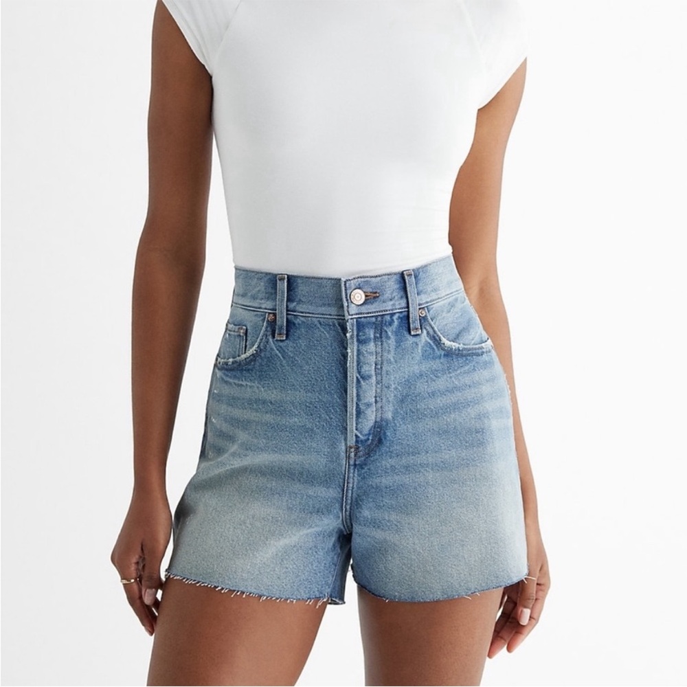Express Super High Waisted Denim Shorts